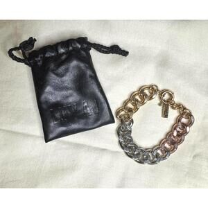 Vintage Luva Multicolor Chunky Chain Bracelet with Black Protective Pouch